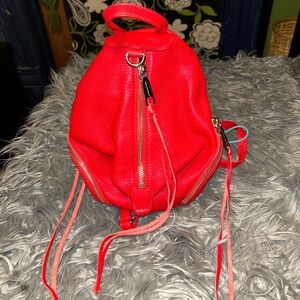 Rebecca Minkoff Mini Julian Red Leather Backpack